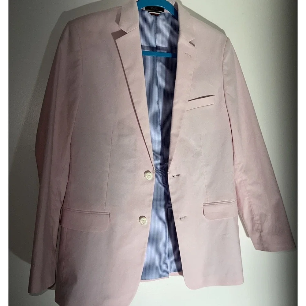 (10/b47)big Kids Tommy Hilfiger  Pink and Blue Blazer Jacket Size 16
